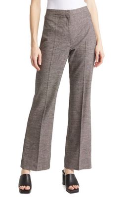 & Other Stories Glen Plaid High Waist Wool Blend Flare Trousers in Black/Grey Check
