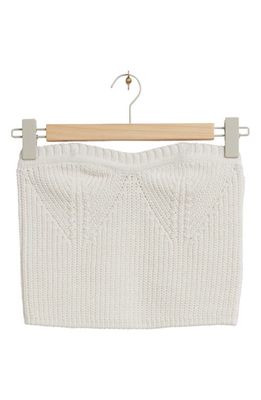 & Other Stories Heart Shaped Knit Tube Top in White