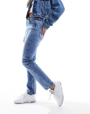 & Other Stories high rise slim leg jeans in river blue