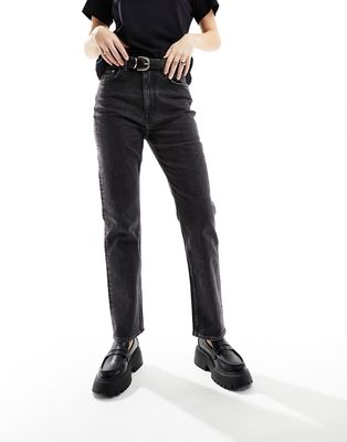 & Other Stories high rise slim leg jeans in salt and pepper black