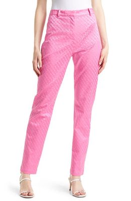 & Other Stories High Waist Jacquard Tapered Pants in Pink