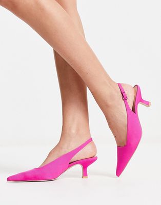 & Other Stories kitten heel slingback shoes in hot pink