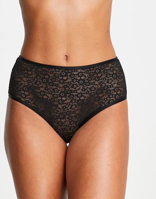 & Other Stories lace high waist briefs in black