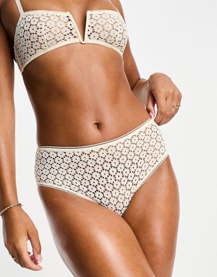 & Other Stories lace high waisted briefs in off-white