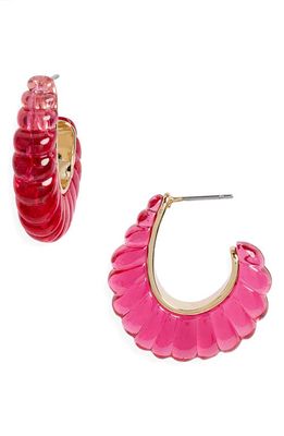 & Other Stories Larson Textured Hoop Earrings in Pink