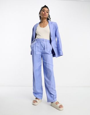 & Other Stories linen-blend tailored pants in blue - part of a set