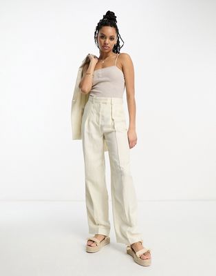 & Other Stories linen blend tailored pants in white - part of a set