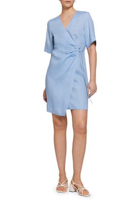 & Other Stories Linen Wrap Dress in Blue