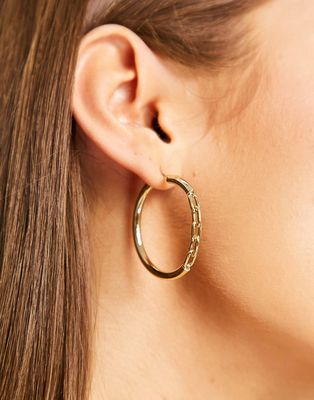 & Other Stories link detail hoop earrings in gold