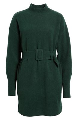 & Other Stories Long Sleeve Belted Sweater Dress in Green