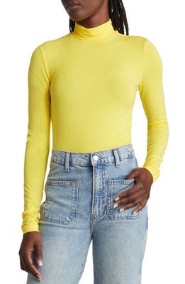 & Other Stories Long Sleeve Fitted Turtleneck Top in Yellow