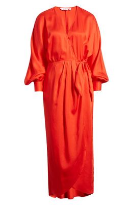 & Other Stories Long Sleeve Wrap Dress in Red