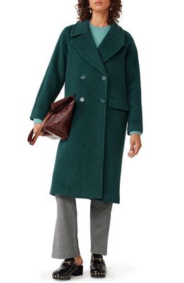 & Other Stories Longline Wool Blend Peacoat in Green