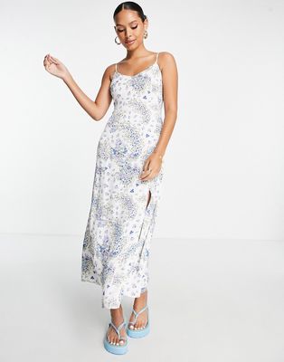 & Other Stories midi cami dress with tie back detail in summer floral print-White
