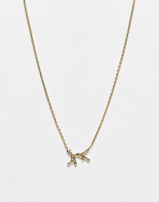& Other Stories minimal necklace with pendant in gold