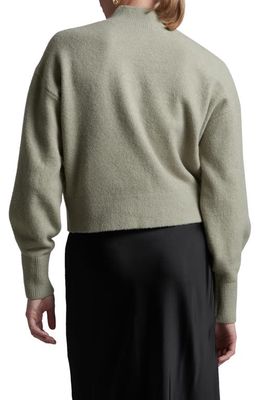 & Other Stories Mock Neck Crop Sweater in Sage