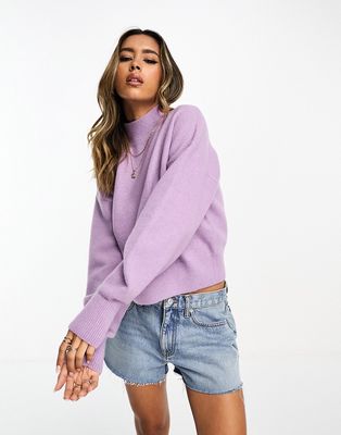 & Other Stories mock neck sweater in lilac-Purple