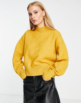 & Other Stories mock neck sweater in mustard-Yellow