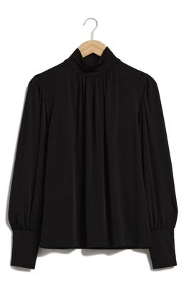 & Other Stories Mock Neck Top in Black