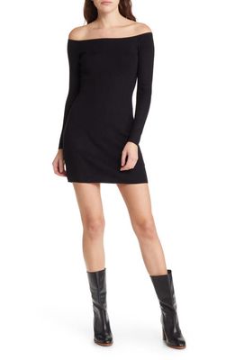 & Other Stories Off the Shoulder Long Sleeve Dress in Black