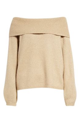 & Other Stories Off the Shoulder Wool Blend Sweater in Beige