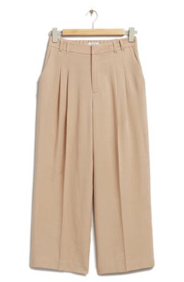 & Other Stories Pleated Ankle Trousers in Beige