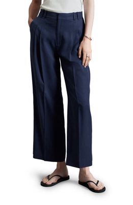 & Other Stories Pleated Ankle Trousers in Navy