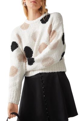 & Other Stories Polka Dot Jacquard Cotton & Wool Blend Sweater in Off White W. Large Dots