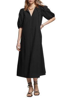 & Other Stories Puff Sleeve Cotton Dress in Black