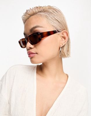 & Other Stories rectangle sunglasses in tortoiseshell-Brown