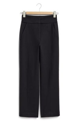 & Other Stories Recycled Polyester Straight Leg Trousers in Black