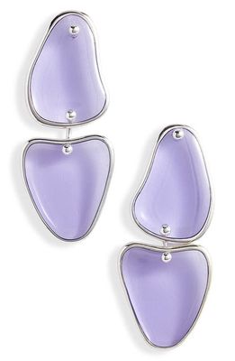 & Other Stories Resin Double Drop Earrings in Purple/Silver