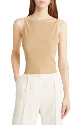 & Other Stories Rib Boat Neck Tank in Beige