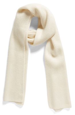 & Other Stories Rib Cashmere Scarf in White Dusty Light