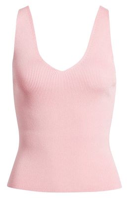 & Other Stories Ribbed V-Neck Tank in Pink