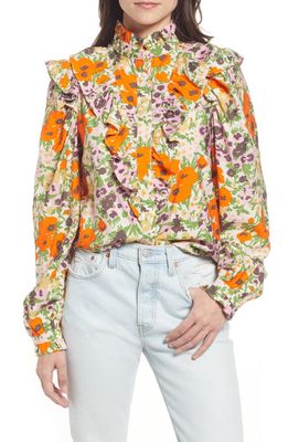 & Other Stories Ruffle Blouse in Multi Flower Aop