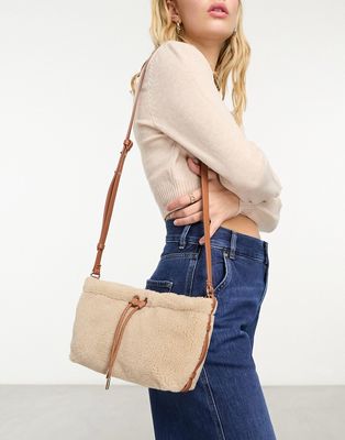 & Other Stories shearling purse in beige-Neutral