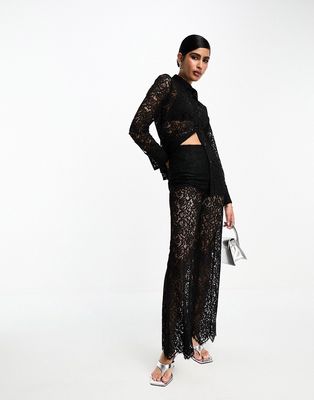 & Other Stories sheer lace flared pants in black - part of a set