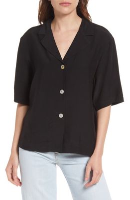 & Other Stories Shell Button Shirt in Black