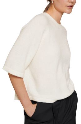 & Other Stories Short Sleeve Alpaca Blend Sweater in Offwhite