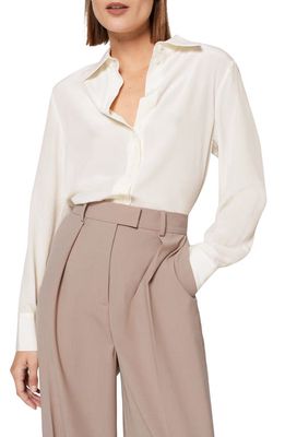 & Other Stories Silk Button-Up Blouse in Offwhite