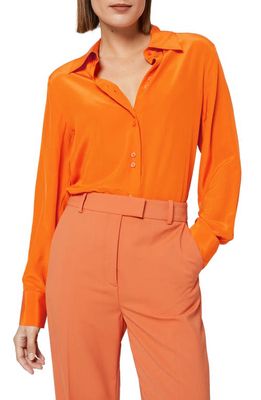 & Other Stories Silk Button-Up Blouse in Orange