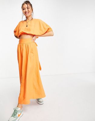 & Other Stories skater midi skirt in orange - ORANGE - part of a set