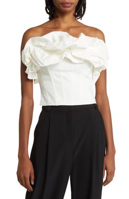 & Other Stories Strapless Corset Top in Offwhite