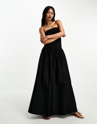 & Other Stories strapless maxi dress in black