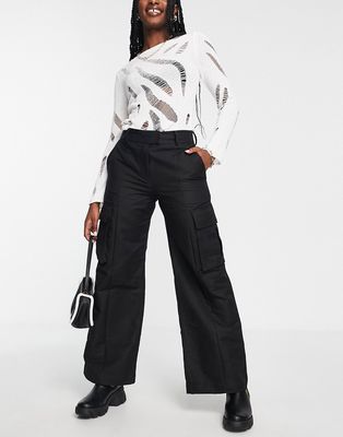 & Other Stories tailored cargo pants in black