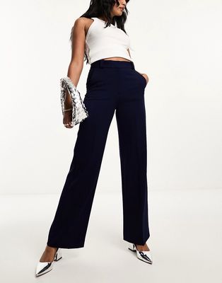 & Other Stories tailored flared pants in dark blue-Navy