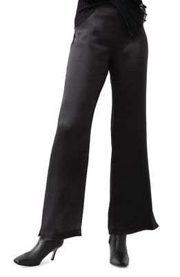 & Other Stories Tailored Side Slit Flare Trousers in Black