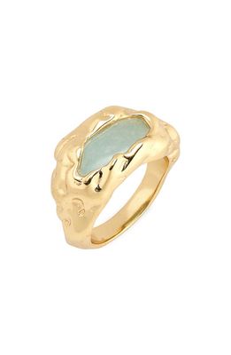 & Other Stories Textured Freeform Shape Ring in Gold/Turquoise