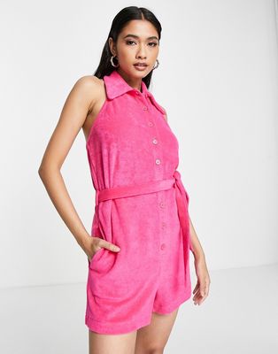 & Other Stories towelling romper in pink